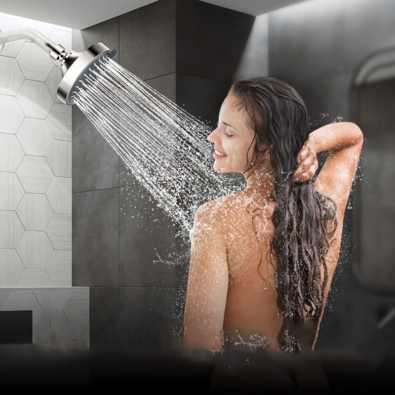 Juego de Ducha de Alta Presión con 5 Configuraciones y Soporte Ajustable - Montaje en Pared, Acabado Pulido, Cobertura Completa del Cuerpo, Fácil Instalación, Accesorios de Baño de Lujo