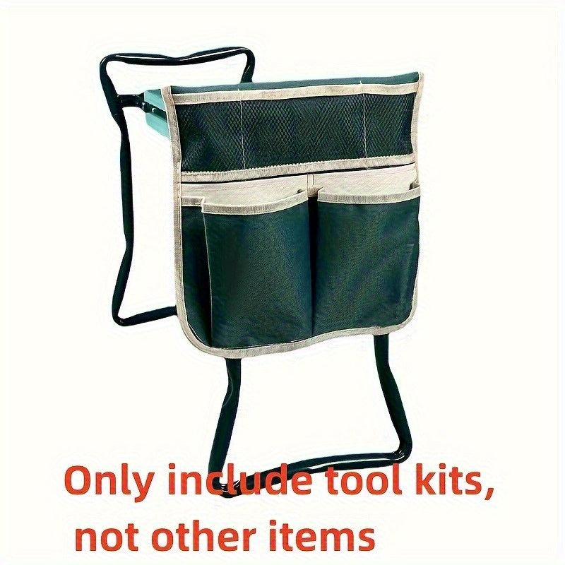 New Durable Oxford Taburete de Jardinería con Bolsa para Herramientas - Organizador Portátil Multiusos para Cuidado del Jardín, Patio y Césped, Bolsa de Almacenamiento para Herramientas de Jardinería