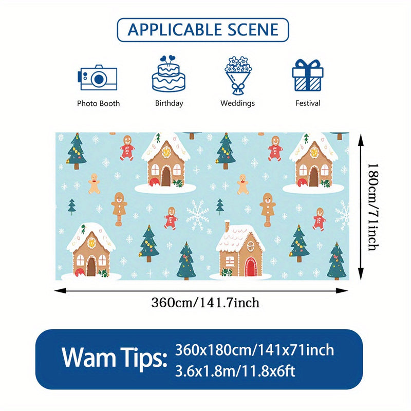 Lámpara de puerta 2D, 1 pieza, puerta de casa de pan de jengibre navideño festivo - Poliéster duradero, no necesita electricidad, perfecto para decoración navideña, regreso a la escuela, fiestas hawaianas y de Halloween, uso interior/exterior, decoracion
