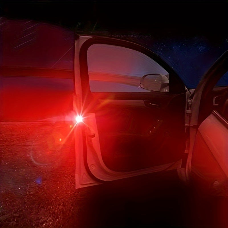 Conjunto de 4 Luces LED para Puertas - Luces Rojas Anticolisión para Coches, Plástico Duradero, Fácil Instalación, Mejora la Visibilidad y Seguridad Nocturna, Compatible con Varios Modelos de Automóviles, Barras Luminosas para Vehículos
