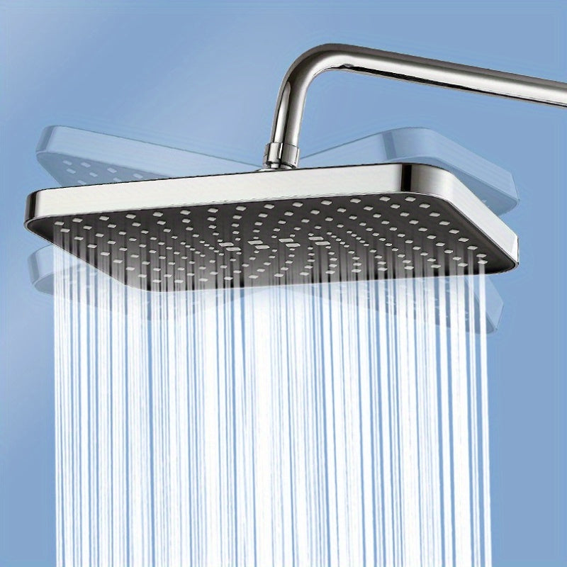 Juego de ducha de lluvia mate negro de lujo con aspersión superior de 12 pies - Cabezal de ducha cuadrado montado en la pared, pulverizador de mano multifuncional y manguera, construcción metálica duradera, ideal para la experiencia de baño moderno, acce