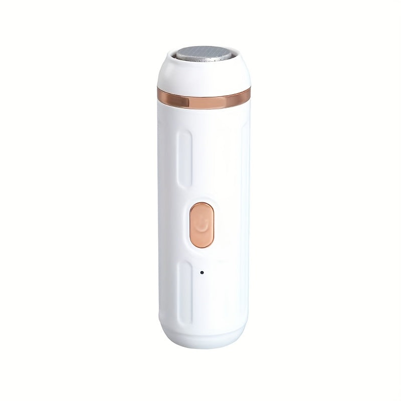 Exfoliador de Pies Portátil Inalámbrico Recargable USB - 2 Velocidades, Diseño Resistente a Arañazos y con Sensor de Presión para Eliminación Suave de Pieles Muertas Beige Claro - Exfoliador Plástico Blanco para Cuidado de Pies Duros y Agrietados, Dispos