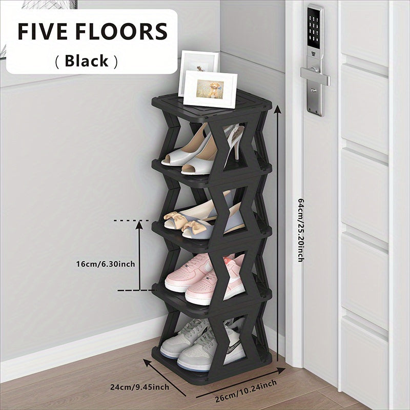 1 Pieza, Zapatero Multicapa, Zapatero Alto Y Estrecho, Adecuado Para Espacios Pequeños, Zapatero Plegable, Zapatero Vertical, Estructura Estable