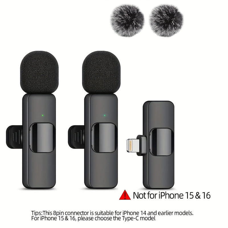 Micrófono de solapa inalámbrico Beekinn - Recargable USB-C, 2.4GHz, plug and play, para iPhone, iPad, Android, grabación de audio y video, transmisión en vivo, entrevistas