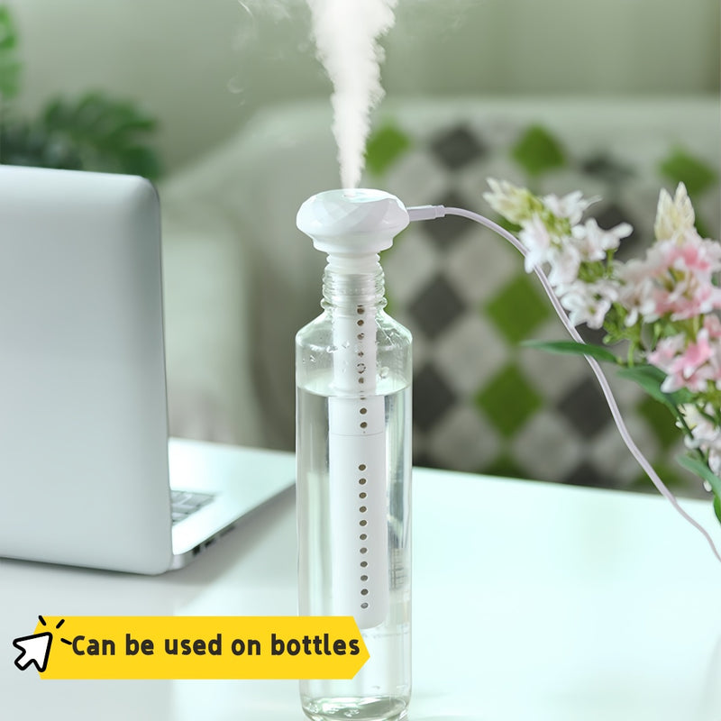 Humidificador de Niebla Fría Portátil con Alimentación USB - Diseño Compacto y Elegante con Almohadillas Remojables para Viajes, Oficina, Coche y Uso Doméstico, Cuerpo de Plástico Transparente con Nivel de Agua Visible, Humidificación del Hogar | Humidif