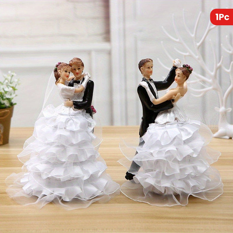 Figuras de novio y novia, artesanía de resina, decoraciones de boda clásicas, adornos de boda románticos, estatuas de miniatura de novio y novia, regalo de pareja, "No contacto con alimentos"
