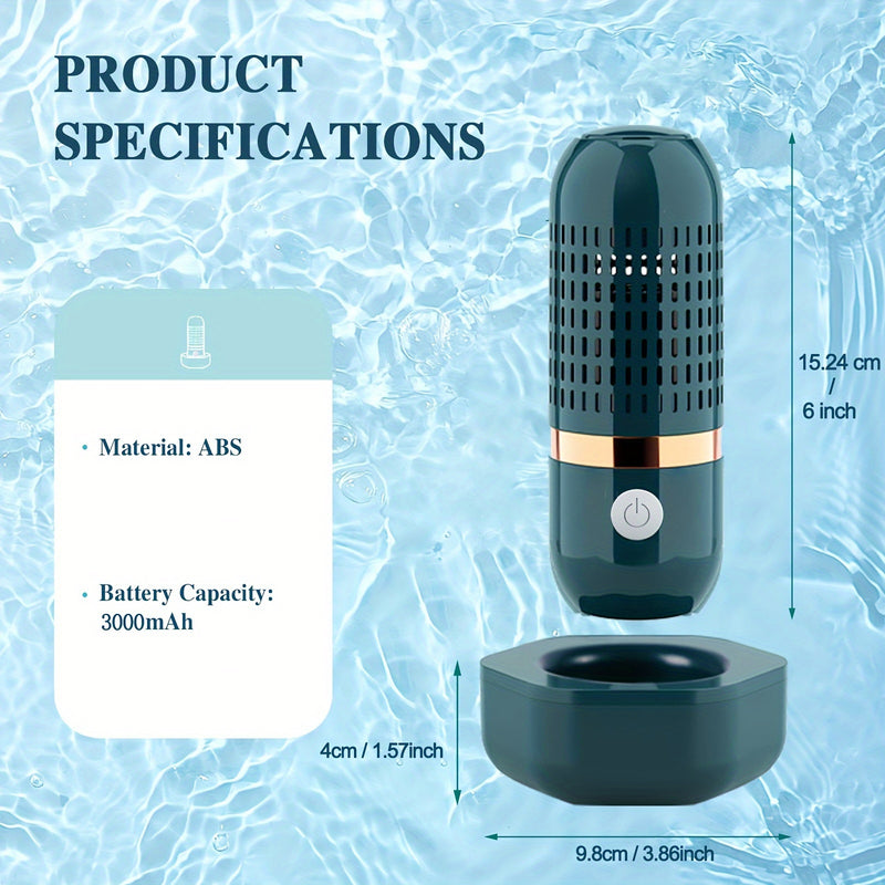 Máquina de Limpieza de Frutas y Verduras, Limpiador de Frutas y Verduras, Purificador de Alimentos Inalámbrico USB, Dispositivo Limpiador para Lavar Frutas, Verduras, Arroz, Carne y Vajilla (Azul)