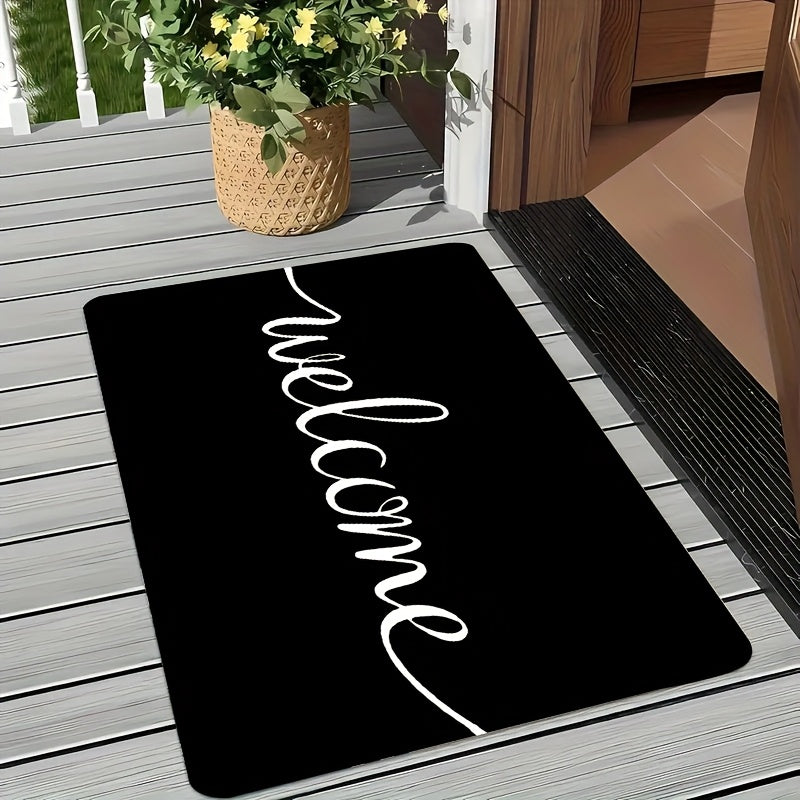 1 pieza de alfombrilla de bienvenida - Antideslizante, resistente al desgaste, fácil de limpiar, alfombrilla rectangular para interiores y exteriores, entrada, patio, áreas de alta circulación, lavable en máquina, alfombrilla de bienvenida para interiore