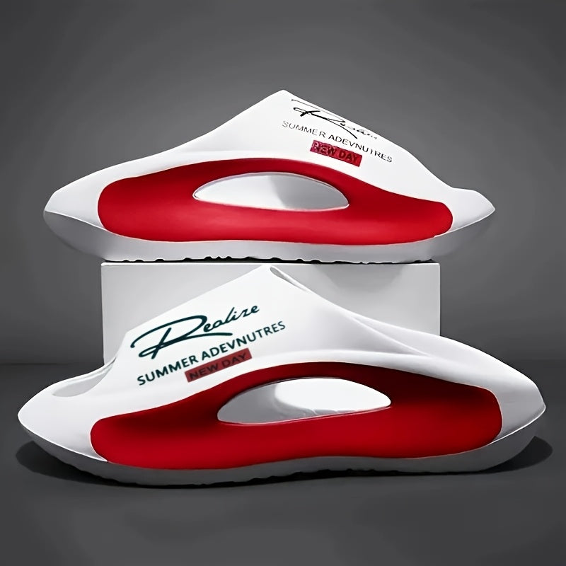 Pantuflas ligeras para hombre de EVA, diseño de caricatura en blanco y negro, punta abierta, cómodas sin cordones, para uso en interiores y exteriores, calzado para todas las estaciones, moderno y transpirable