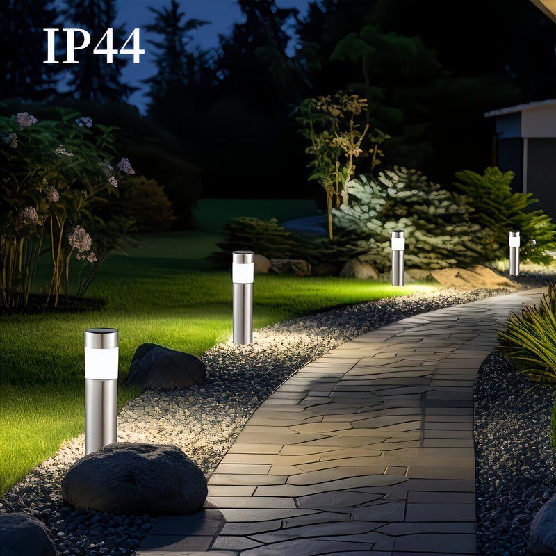 4 piezas de luces solares brillantes para exteriores, luces solares para jardín, luces exteriores con auto encendido/apagado para césped, patio, caminos, driveway y decoración de paisaje (tono cálido), fácil de instalar
