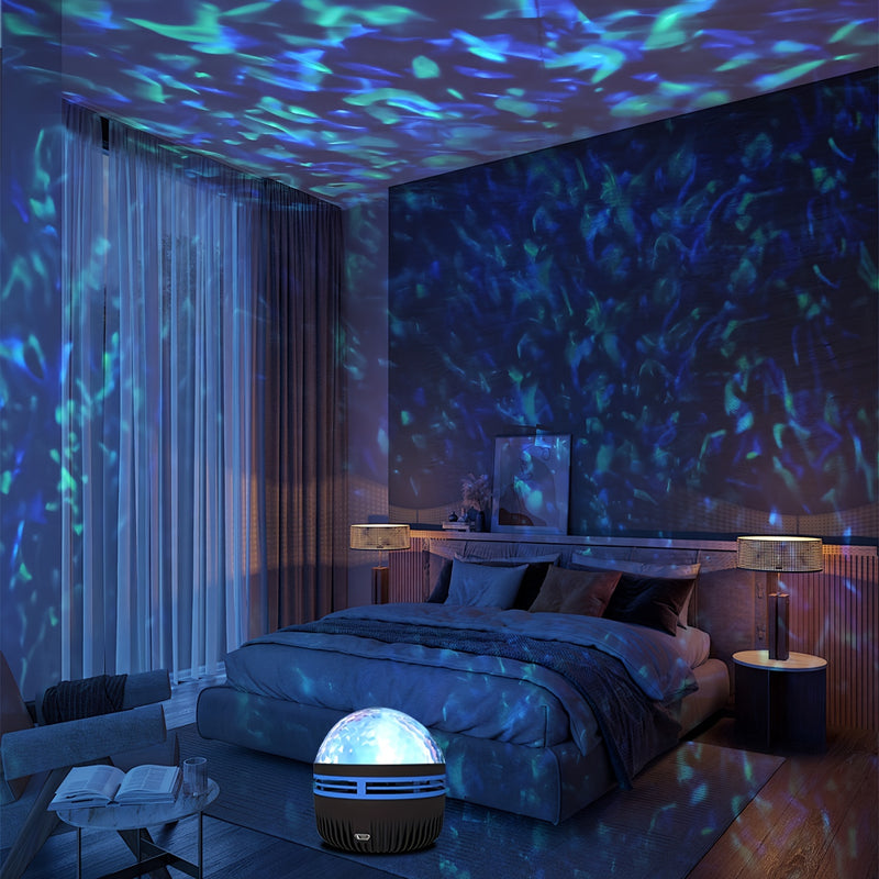 Encantadora Luz Nocturna LED de Ondas de Agua con Control Remoto - Luz de Escenario de Bola de Cristal Alimentada por USB para Dormitorio, Sala de Juegos y Ocasiones Especiales