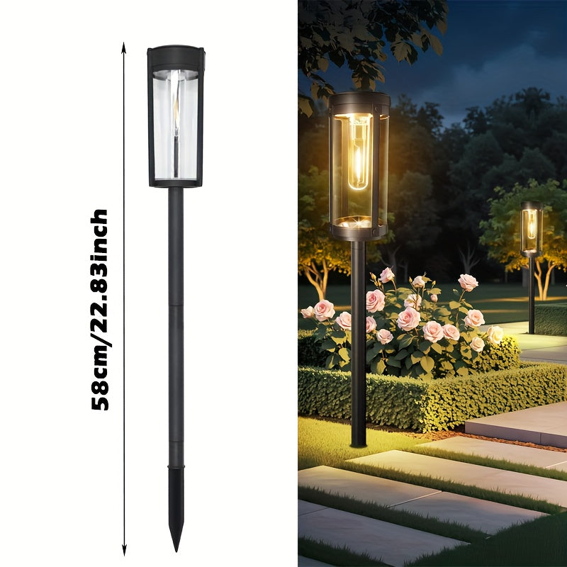 2/4 piezas, luces solares decorativas para exteriores, luces solares para césped IP44. Luces LED solares, luces decorativas para paisajes solares, adecuadas para patios, céspedes, caminos, muelles, garajes y jardines. Decoraciones para fiestas navideñas,