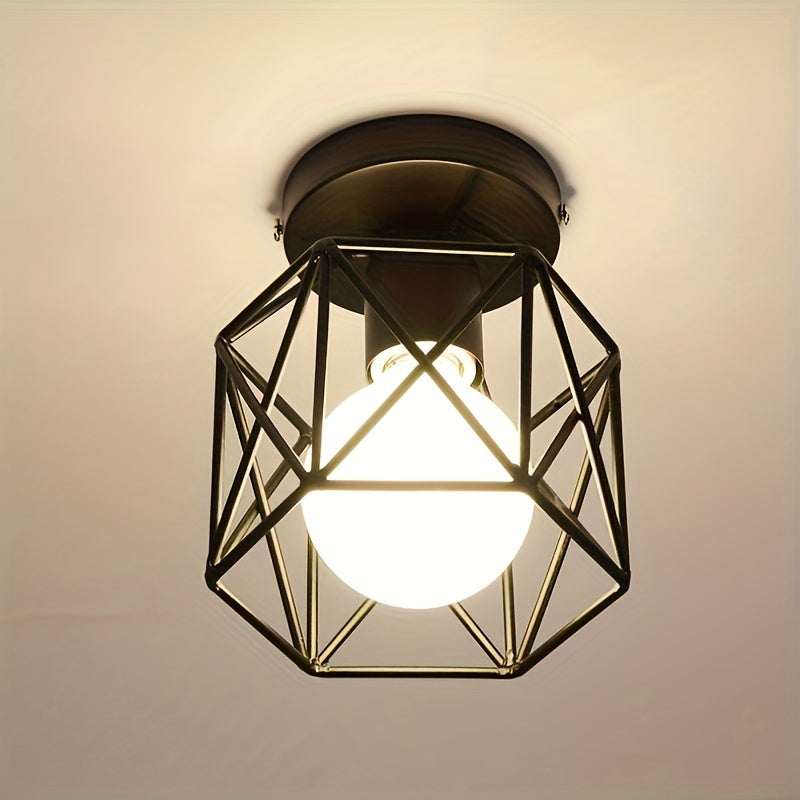 1pc lámpara de techo moderna nórdica negra E27, luz para dormitorio, pasillo, balcón o cocina