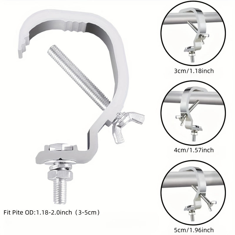 10-Unidad de Sujeción de C de Plata Gris para Iluminación de Escenario, 1.18-2 Pulgadas, Ajuste de Tubo de 30-50mm OD, Capacidad de Carga de 24,95KG, Sin Cargar, No Requiere Batería, Sujeción de Truss Versátil para Luces de Punto DJ y Luces de Cabeza Móv