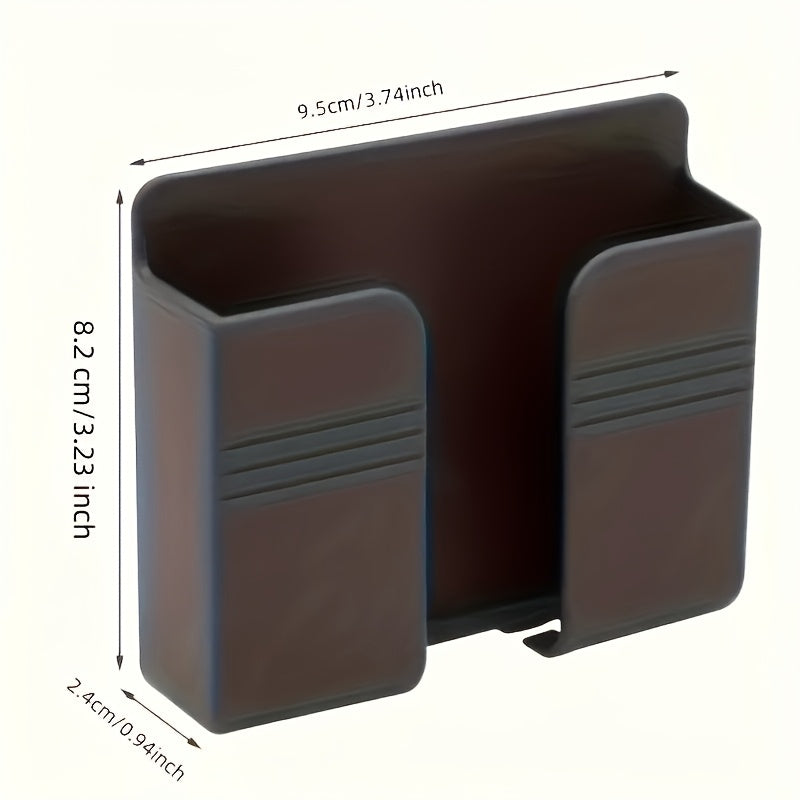 Soporte de carga de teléfono móvil de estilo casual para montaje en pared, caja de almacenamiento no perforada fácil de instalar con control remoto, gancho multifunción para uso en el hogar y la oficina, ganchos de utilidad