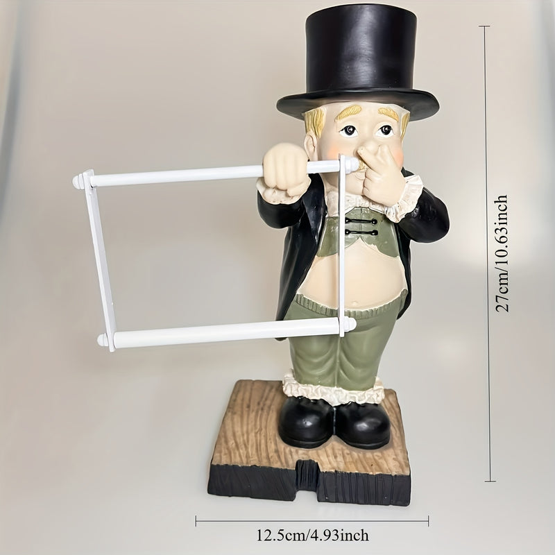 Soporte para papel higiénico de cerámica con figura divertida - Decoración encantadora para baño, independiente o con adhesivo, artesanía en resina, regalo único para mamá, decoración y accesorios para baño