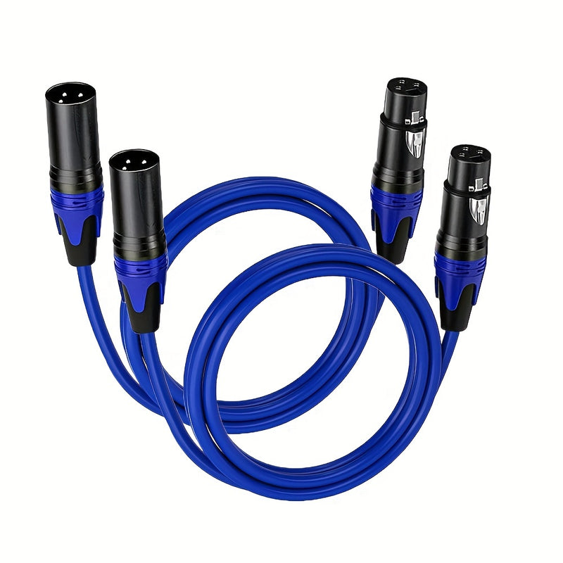 2pcs Cables de Micrófono XLR - Macho a Hembra, Cable de Altavoz Balanceado de 3 Pines con Conductores de Cobre Duraderos para Mezcladores, Altavoces, Estaciones de Radio y Podcasts