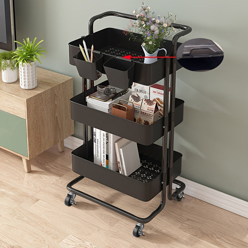 Carrito de Almacenamiento Versátil de 3 o 4 Niveles con Ruedas - Ideal para la Organización de Cocina, Baño y Lavandería