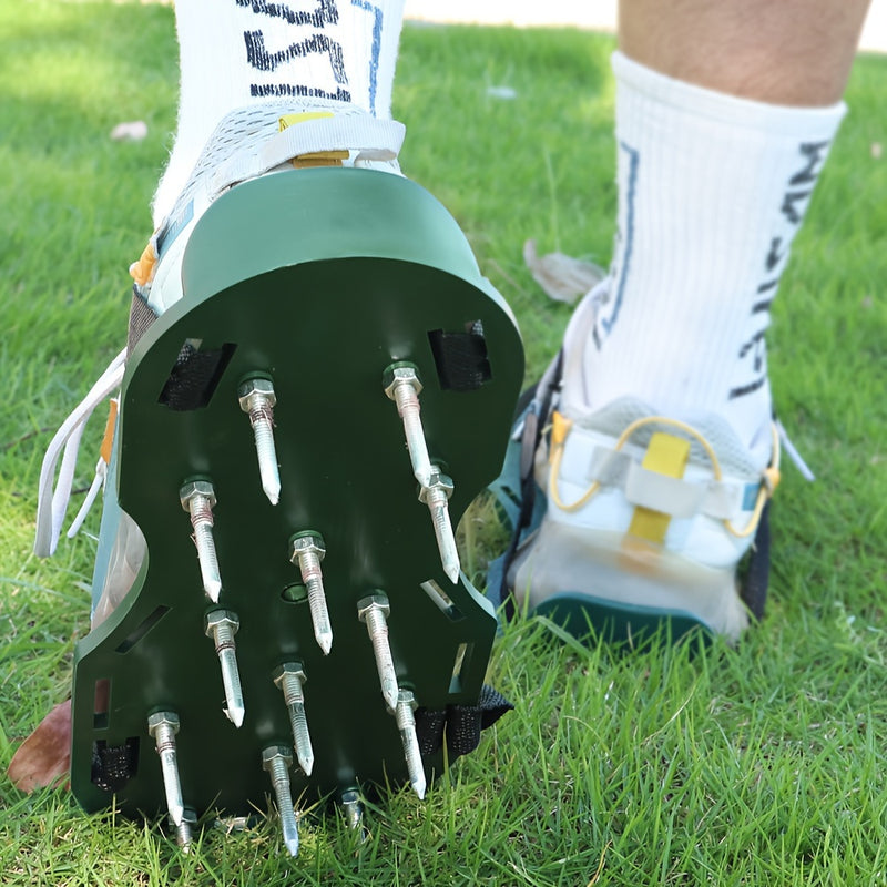 1 Par de Zapatos de Aeración de Césped de Jardín Duraderos - Aerador de Césped Manual con Dientes de Metal, No Se Necesita Electricidad, Diseño Ergonómico para una Eficiente Aeración del Suelo en Jardines, Patios y Traspatios, Herramienta de Aeración de