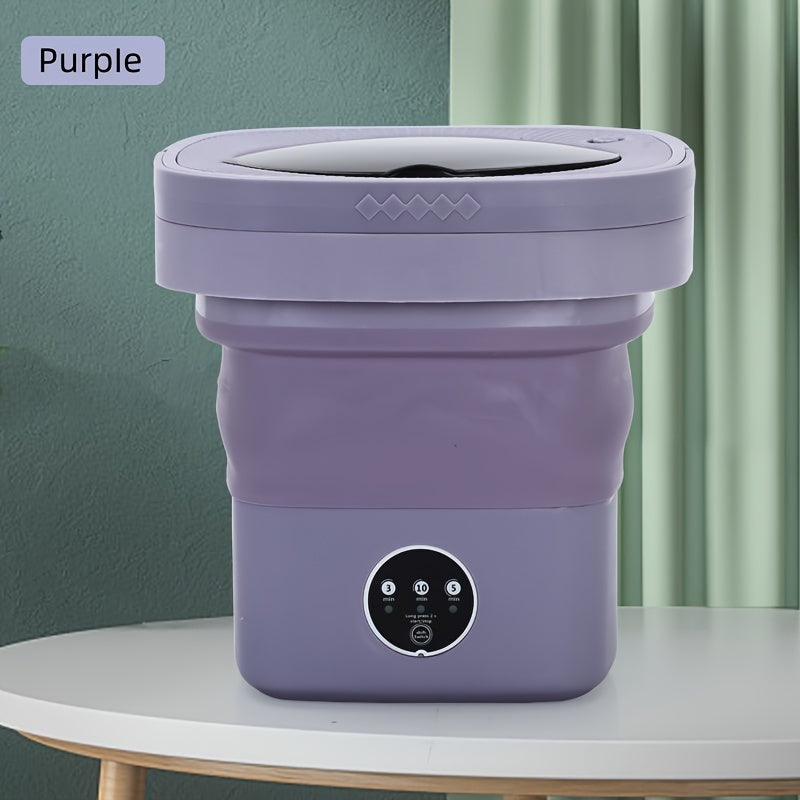 Máquina de Lavado Plegable Compacta y Portátil - Secado Rápido, Doble Propósito con Eliminación de Manchas Profundas, Ideal para Residencias Universitarias y Uso Doméstico, Cuadrada, Enchufe US 110V-130V
