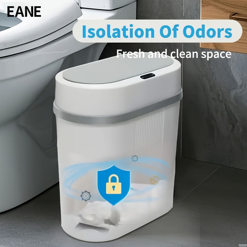 EANE, Papelera Inteligente de Alta Velocidad de Respuesta, con Acción de Apertura y Cierre, Alimentada por Batería, Sin Contacto, Resistente a Olores, Diseño Moderno para Hogar, Cocina y Baño, Accesorio de Cocina Moderno | Papelera Elegante | Operación S