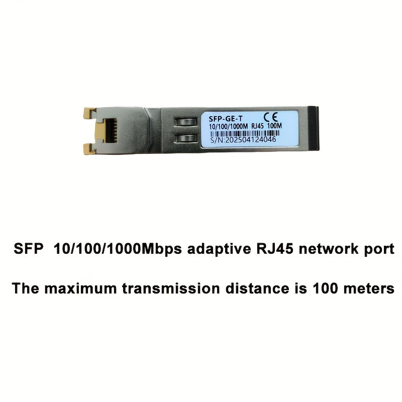 Módulo de puerto Ethernet SFP de 1000M - Interfaz de red adaptativa RJ45 de Gigabit, compatible con switches Huawei/H3C/Cisco/Juniper/Intel, ideal para transceptores de fibra, routers, switches, servidores y firewalls, módulo de interfaz de red | Módulo