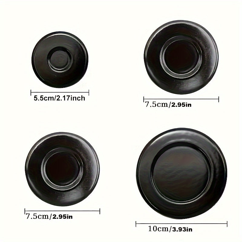 4 paquetes de cubiertas para quemadores de estufas de gas compatibles con estufas Sabaf - Tapas de repuesto duraderas, no se requieren baterías, paquete variado con opciones de 55 mm, 75 mm y 100 mm