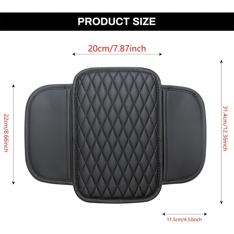 Cubierta de consola central del coche, cubierta de descanso de brazo de coche de piel sintética de microfibra mejorada con 2 bolsas de almacenamiento, cubierta de descanso de brazo universal para caja de almacenamiento de coche, accesorios de interior de