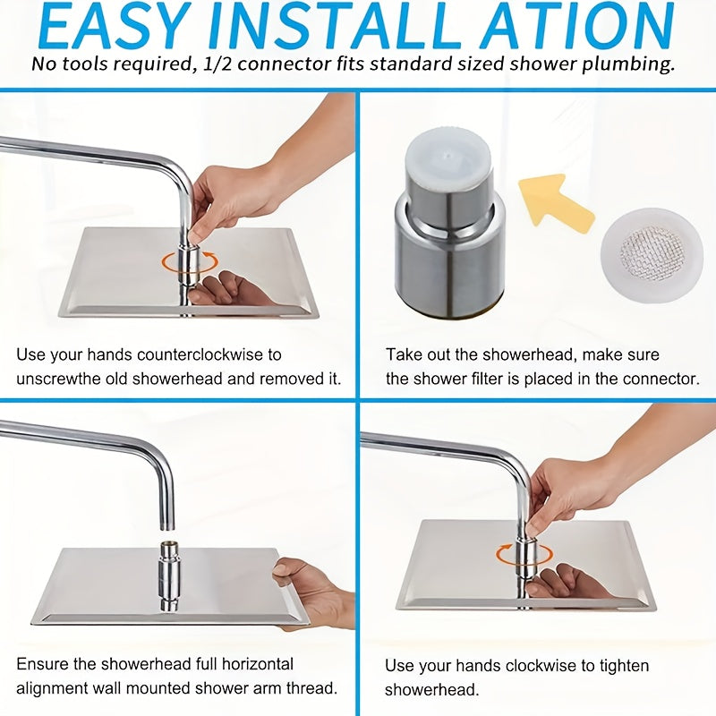 1pc Cabezal de Ducha 30.48cm, Diseño Extra Grande, Adecuado para Duchas de Alta Presión, Fácil Instalación, Duradero y Ahorrador de Agua, Acabado en Acero Inoxidable, Montaje en Techo o Pared, Sin Necesidad de Electricidad, Ideal para Estilo Moderno de B