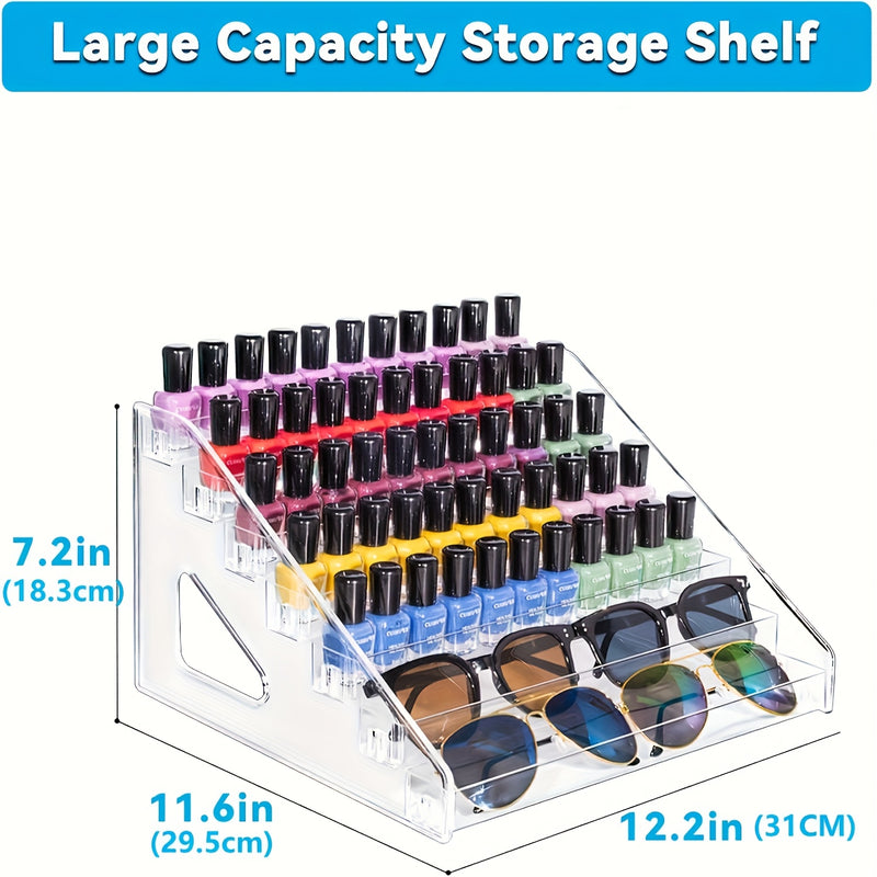 Organizador Acrílico Multifuncional, Adecuado para Esmalte de Uñas, Cosméticos, Gafas de Moda y Aceites Esenciales - Fácil Instalación, Soporte Duradero con Superficie Pulida