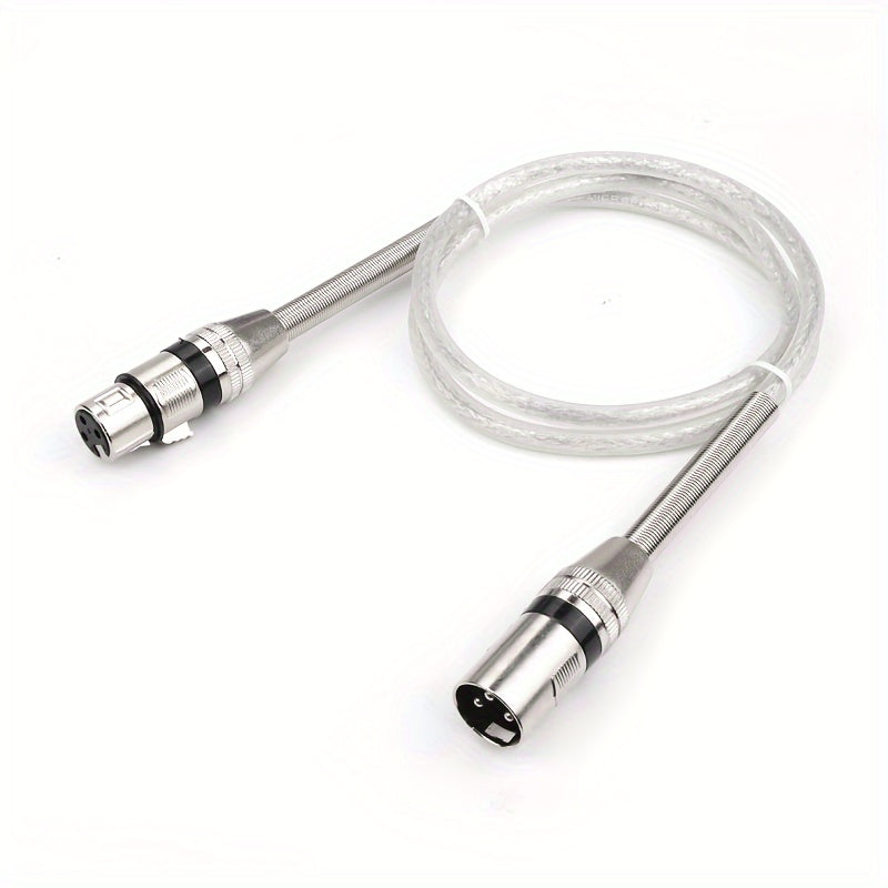 1pc Cable de Audio XLR I-ZCLIVE, Aleación de Zinc 3-Pines Macho a Hembra Forma Plana, Conector Transparente de Alta Calidad para Micrófono y Sistema de Altavoces para Preambules, Estaciones de Radio