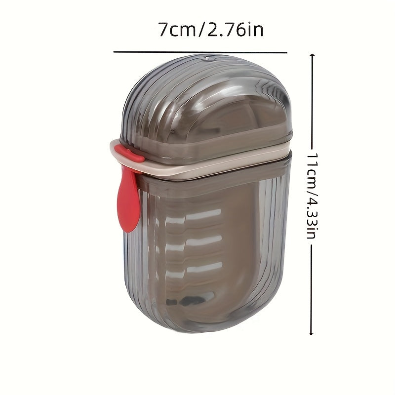 1pc Mini caja de jabón portátil, doble sellado, sin fragancia, otros materiales plásticos, diseño con drenaje, ideal para viajes y uso en casa
