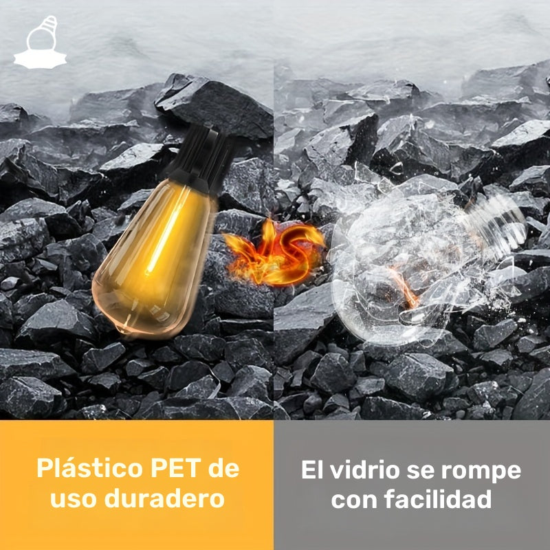 Luces de Cadena LED para Exteriores ST38 de 32.31 metros/26.21 metros/17.07 metros/12.8 metros/9.14 metros/5.49 metros - Bombillas Blancas Cálidas, Diseño Elegante, Zócalo E12, Perfectas para Patio, Jardín, Boda y Decoración Navideña, Luces de Cadena par