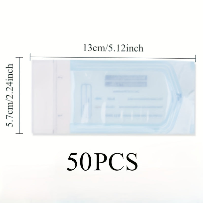 20/50 bolsas desechables para almacenamiento de herramientas de uñas - autosellantes, resistentes a altas temperaturas, sin fragancia, ideales para cosméticos profesionales, pedicura y herramientas de peluquería en salones caseros, uso único