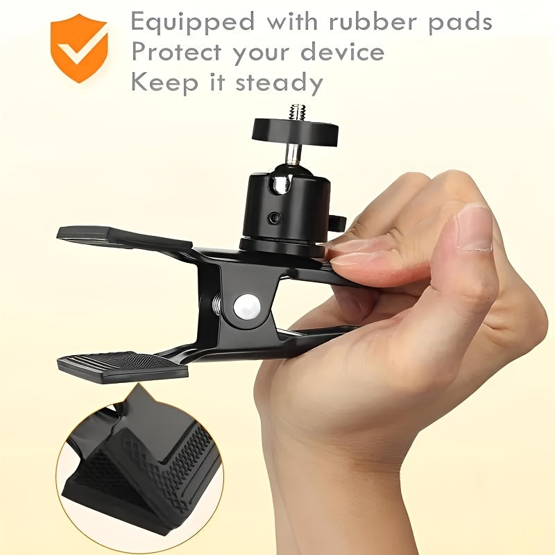 Soporte para guitarra y micrófono Vocaloid - Soporte giratorio ajustable para teléfono con agarre antideslizante, configuración de vlogging y selfies sin manos para instrumentos de mano derecha/izquierda, no requiere energía, accesorios para guitarra, ac