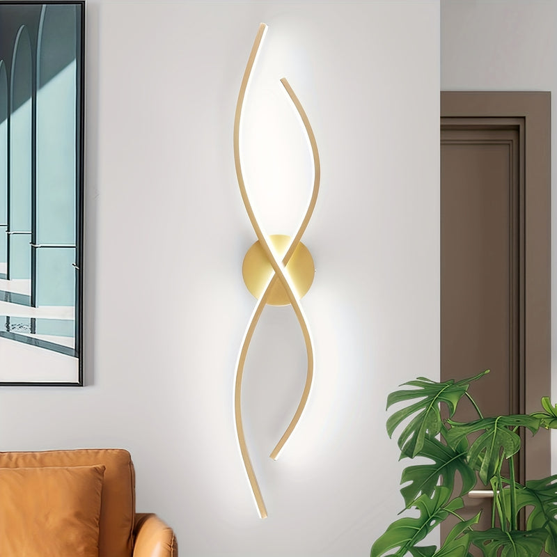 1 Juego de Lámparas de Pared LED Mini Modernas con Acabado Dorado - Diseño Semi-Encajonado Elegante para Dormitorio, Sala de Estar, Iluminación de Pasillos, Luces Decorativas para Espejos, Conectado a Tierra 110-240V, Uso en Ubicaciones Secas, Iluminació