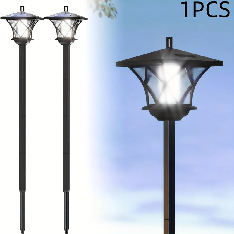 Luces solares LED retro para jardín, 2 en 1, iluminación de paisaje multiusos con panel solar, batería de níquel, camino, garaje, patio, césped y decoración de jardín, iluminación de paisaje impermeable al agua, exterior. Luces retro estilo, sombra de pl