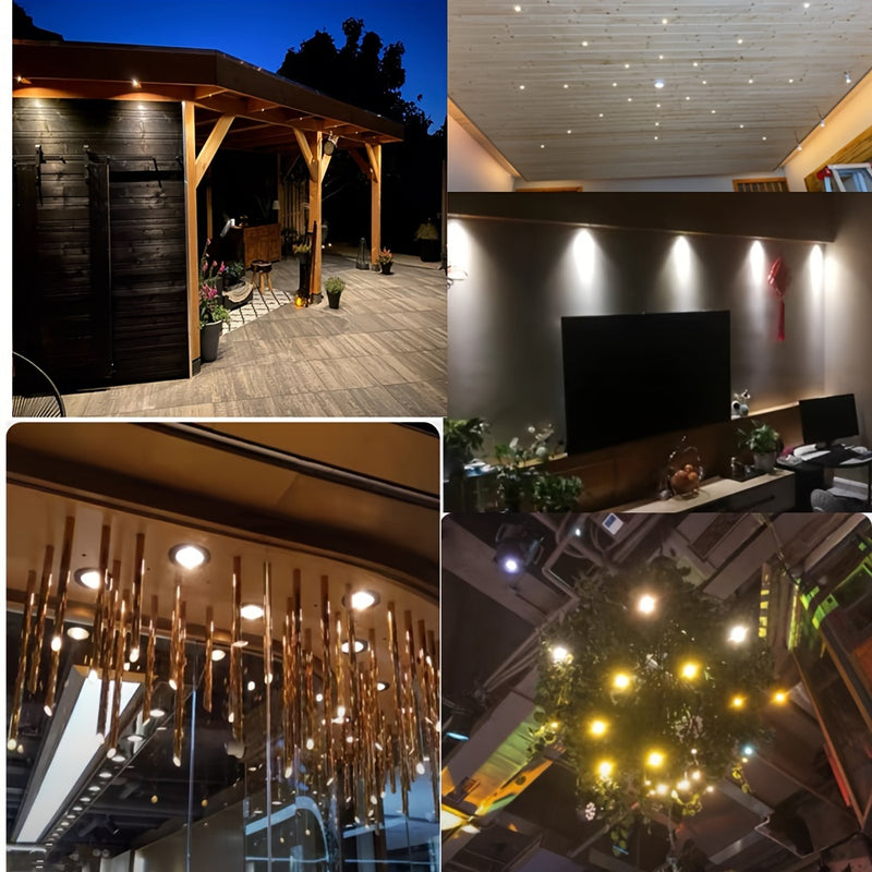 9 piezas de mini luces LED empotradas para techo DC12V, focos regulables de 1W para exteriores, luces en negro y plata, 3000K blanco cálido, lámparas LED pequeñas, 6000K blanco frío, para vitrinas, dormitorio, fiestas, KTV, DJ, bricolaje, escaleras e ilu