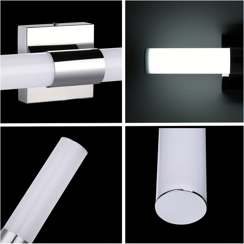 Luces LED para tocador, modernas lámparas de baño de acero inoxidable sobre espejo como iluminación de maquillaje, apliques de pared para baño (8W 15.75 pulgadas)