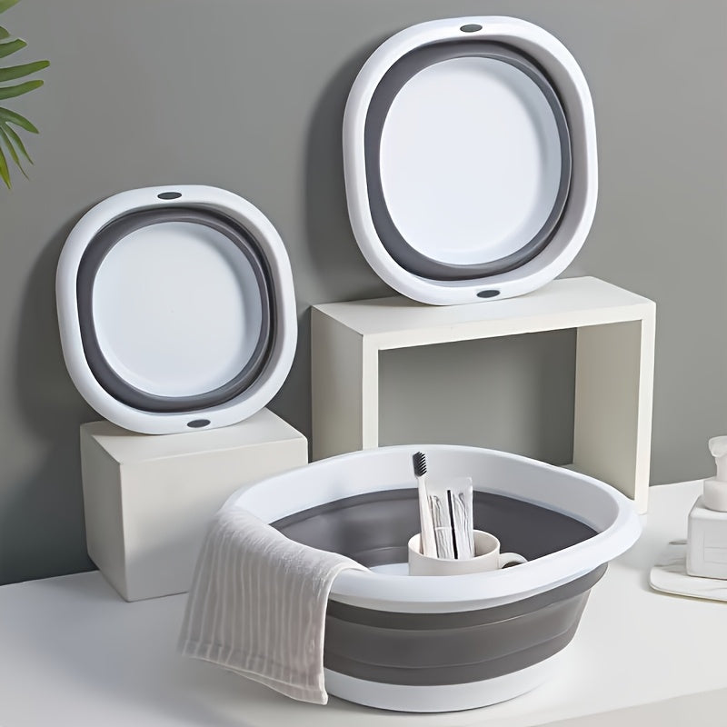 3 Piezas de Lavabo Portátil Plegable, Cubeta para Lavar Verduras, Lavamanos Plástico para Dormitorio Estudiantil, Cubeta Multiusos Plegable, Juego de Cubetas Plegables