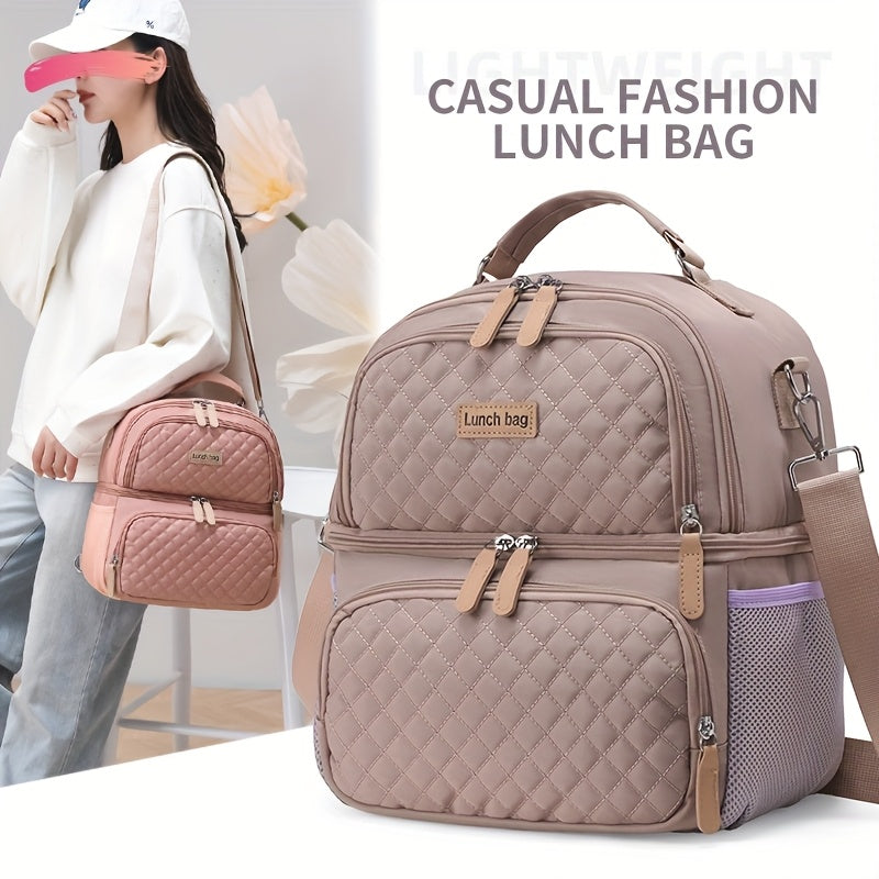 NnBag. Nuevo bolso de almuerzo portátil de gran capacidad, aislado y fresco, para producidos, para picnic al aire libre, camping, crossbody, hombro, hombro único, sin contacto con alimentos.
