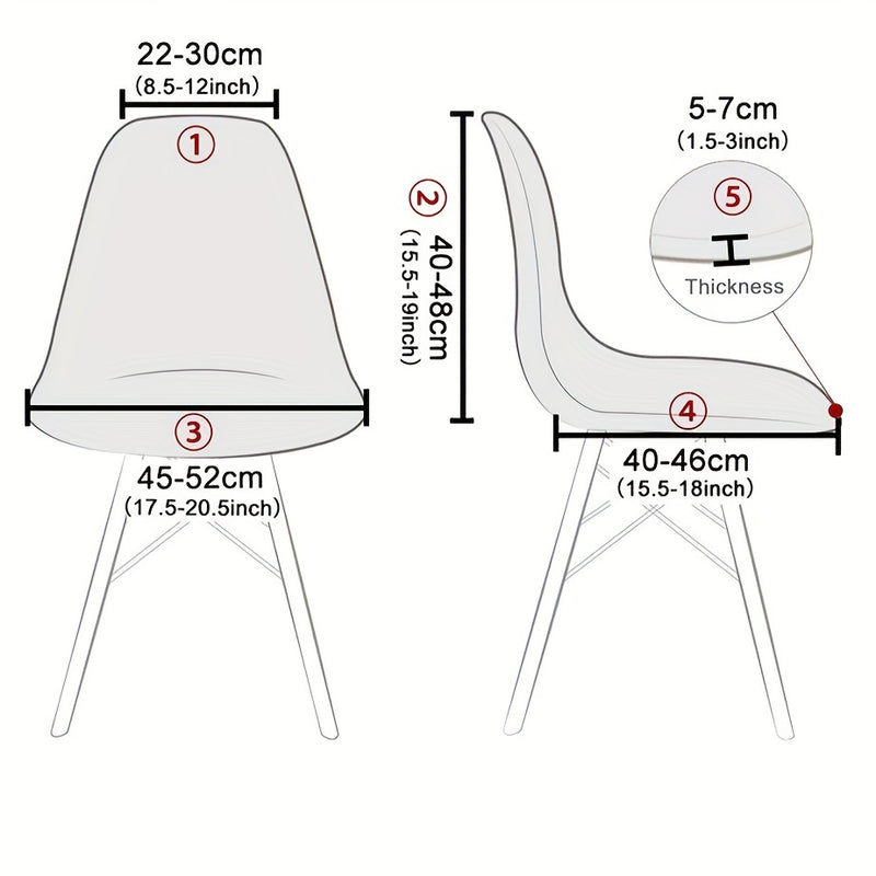 Juego de 2/4 Fundas Lavables para Sillas con Estampado, Cubre Sillas Elásticas Eames para Comedor