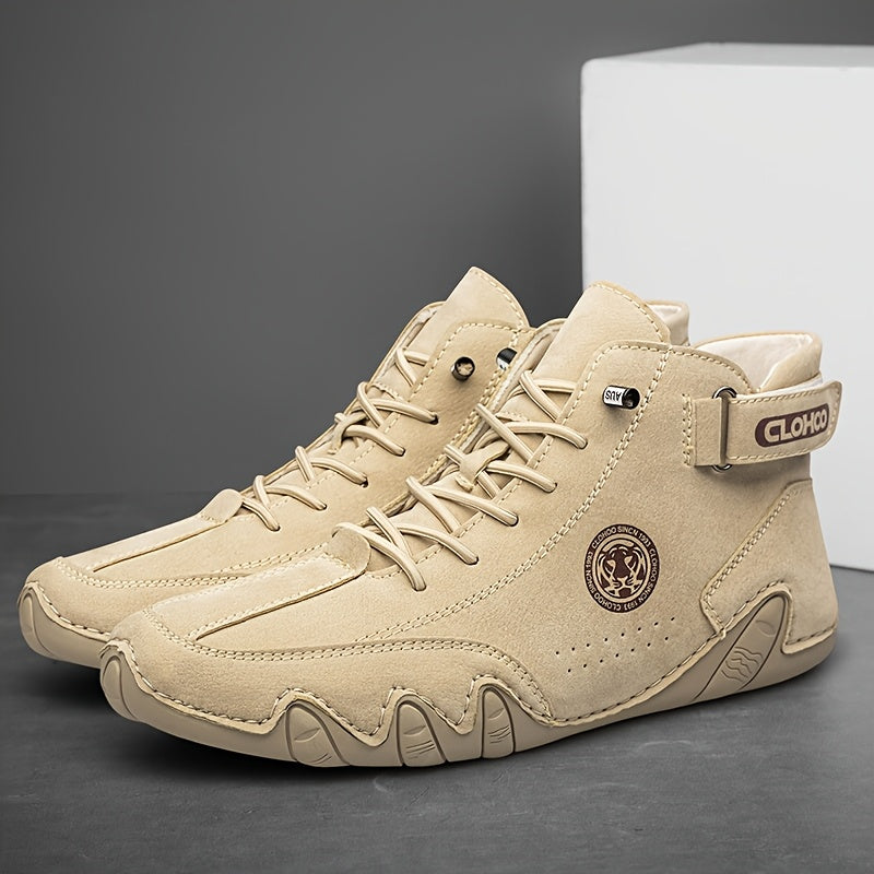 Botas de media pantorrilla con suela de goma CLOHOO - Botas ligeras y elegantes para hombres, cómodas y versátiles, botas casuales con suela de goma | Botas casuales elegantes | Botas con suela de goma