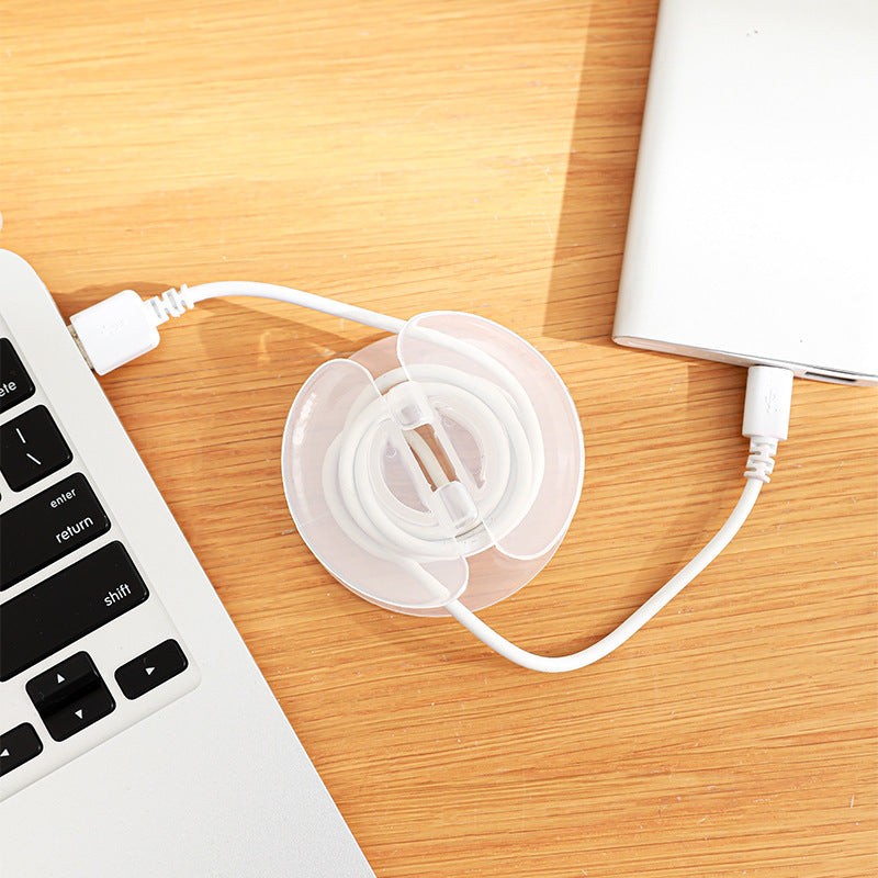 1 pieza, soporte de bobinador de cables transparente para freidor de aire, cafetera y auriculares - Organizador de cables de plástico duradero con diseño transparente, sujeción segura para un manejo seguro de cables, accesorio de electrodoméstico de coci
