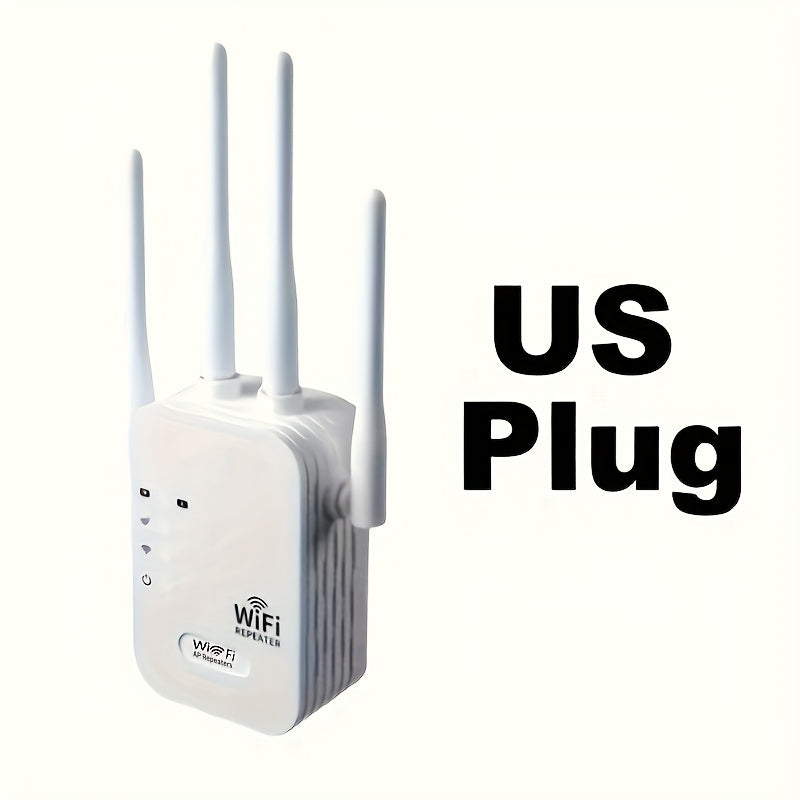 Estabilizador de señal de alta velocidad, amplificador de Wifi - Hasta 1200Mbps, dos puertos de red, cobertura amplia, fuerte capacidad de penetración de paredes, 4 antenas para mejorar la recepción de señal, ideal para apartamentos grandes y edificios d