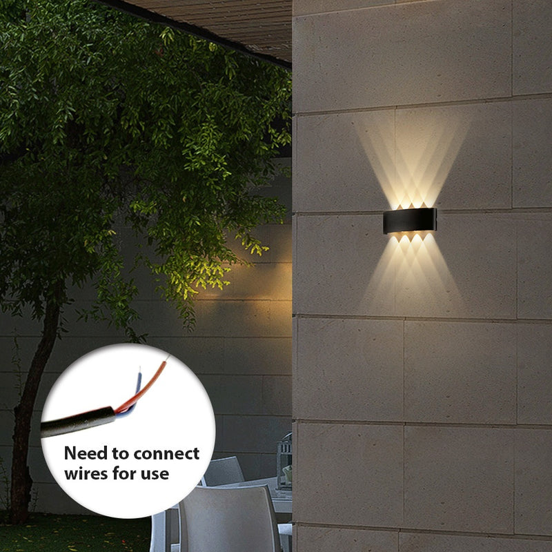 Luminaria de Pared de 4W para Interior con Iluminación Hacia Arriba y Abajo - Lámpara de Pared LED Impermeable IP55 para Exterior, Sconce de Pared Resistente para Sala de Estar, Camino, Entrada, Pasillo, Porche, Balcón, Patio, Jardín, Iluminación Exterio