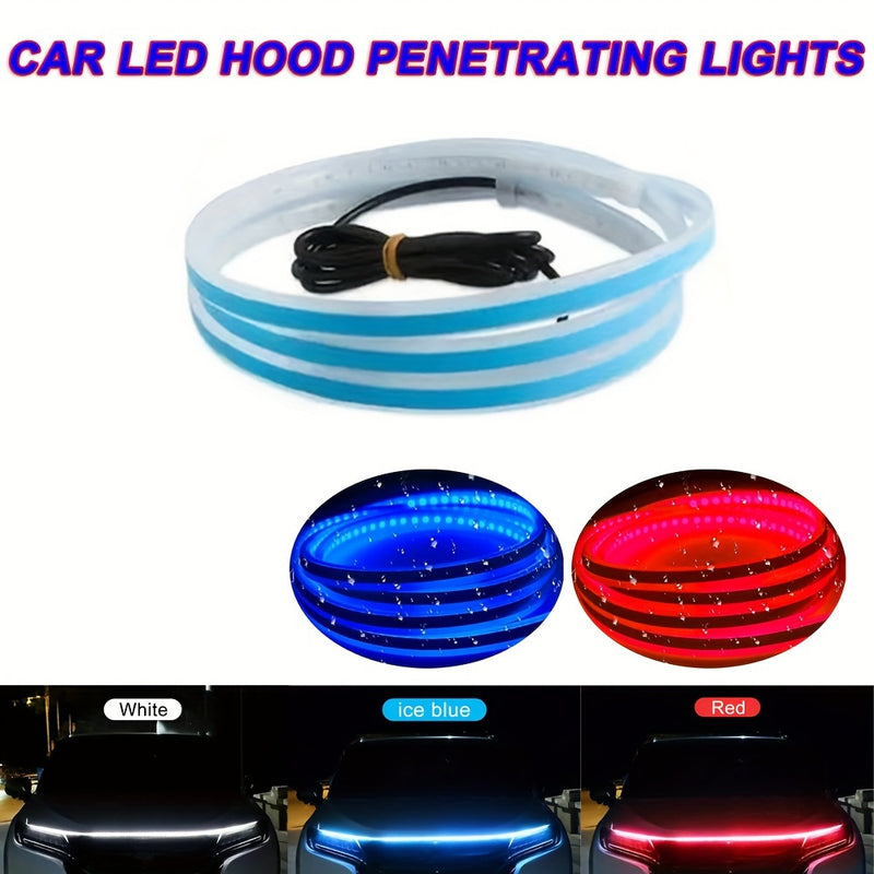 Luces LED para capó de auto, 12V 10W 180 cm/70.86 pulgadas, luces dinámicas decorativas para ambiente, actualiza tu vehículo