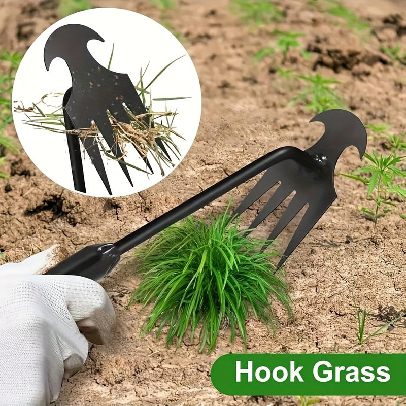 Juego de 3 piezas de acero inoxidable para eliminar malezas, manual, con herramienta de jardinería en forma de L, para eliminar moho de ladrillos y limpiar el borde de la hierba. Herramientas de jardinería duraderas.