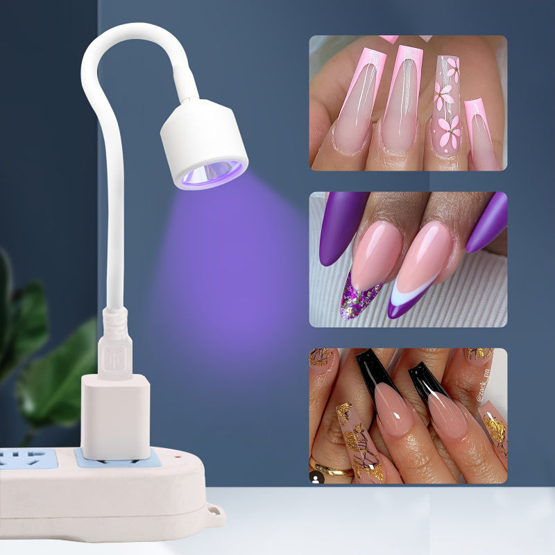 Linterna mini para secado de uñas USB - portátil, sin olor, luz rápida beige, diseño para hogar y viajes, herramientas de manicura para mujeres