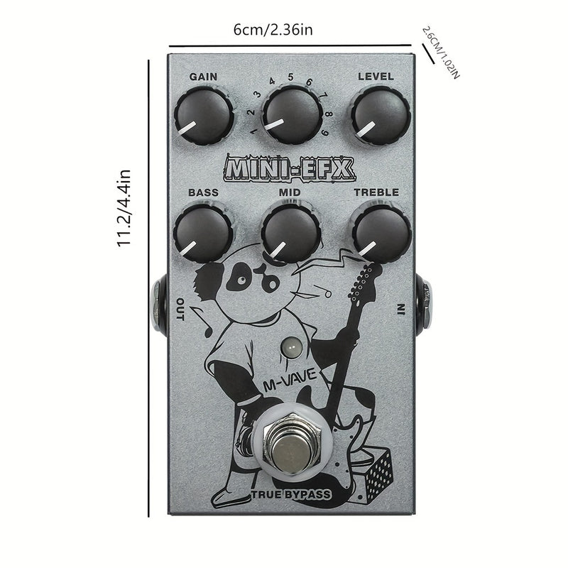 Pedal de Efectos Digitales para Guitarra Eléctrica 9 en 1, MINI-EFX Unidad Única con 9 Preestablecidos: Drive, Overdrive, Distortion, Metal y Soporte USB para Grabación en Computadora, Equipo Musical, Acabado Metálico Elegante, Efectos de Alta Calidad